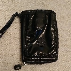 Kipling black patton wristlet/wallet